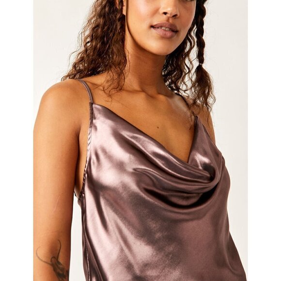 🆕 FREE PEOPLE Sunset Shimmer Woven Cami / Rose Gold - Picture 1 of 5